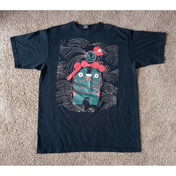 Ish & Mal Other - Japanese Oni Cartoon T-Shirt Men's Size 3XL Black Vintage
